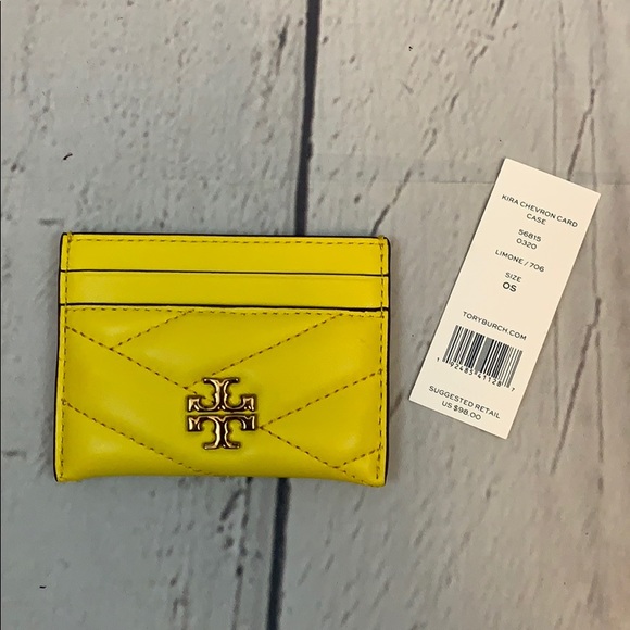Tory Burch Accessories - NWT Tory Burch Kira Chevron Card Wallet in Limone!